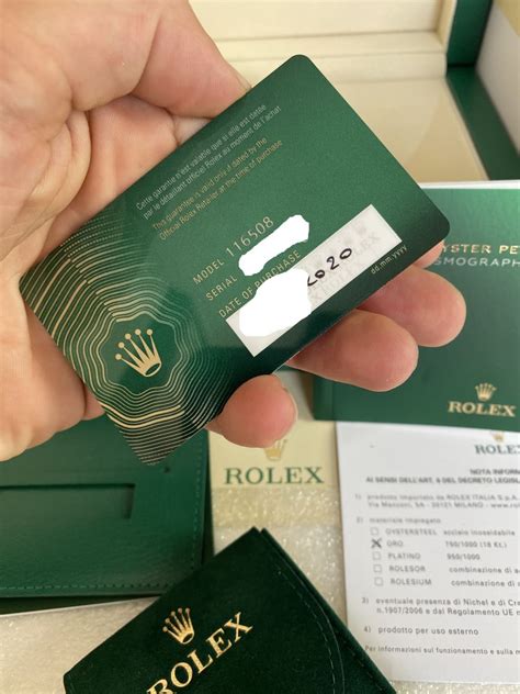 nuova card garanzia rolex|rolex green seal guarantee.